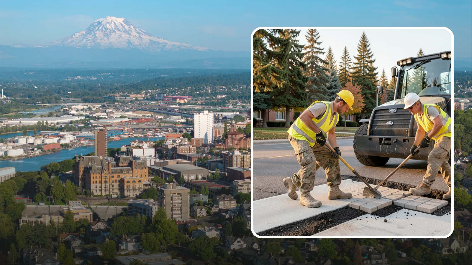 Paver Repairs in Tacoma, Pierce County, WA - We reset settled, heaved, and displaced pavers in plazas, walkways, and crosswalks to restore a safe, level surface.