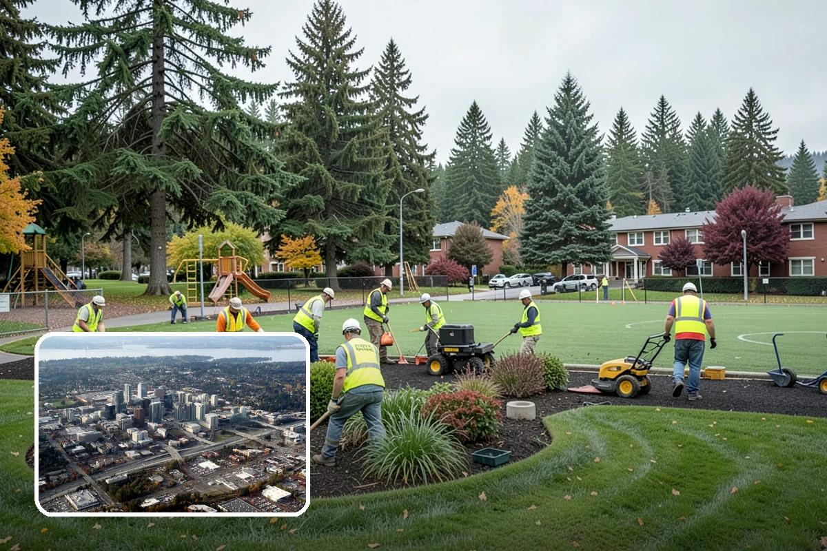 Pet Waste Station Installation in Bellevue, King County, WA - Improves cleanliness and reduces pet-waste stormwater pollution