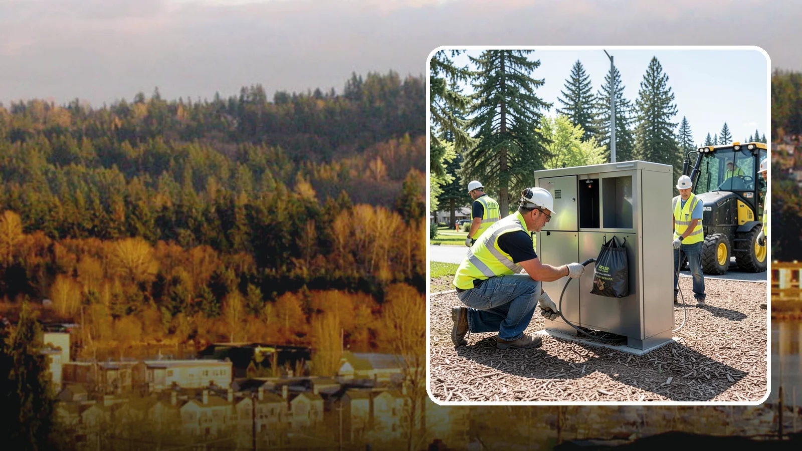 Pet Waste Station Installation in Kenmore, King County, WA - We install pet waste stations with bag dispensers and anchored receptacles along trails and in parks.