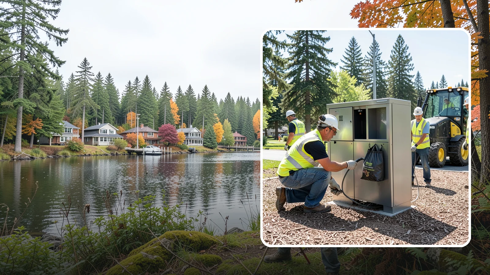 Pet Waste Station Installation in La Conner, Skagit County, WA - We install pet waste stations with bag dispensers and anchored receptacles along trails and in parks.