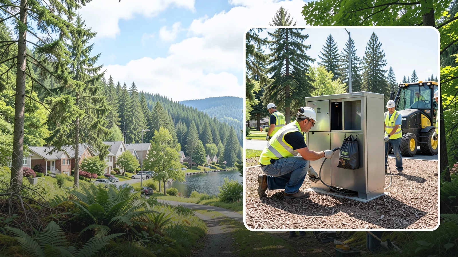 Pet Waste Station Installation in Lake Forest Park, King County, WA - We install pet waste stations with bag dispensers and anchored receptacles along trails and in parks.