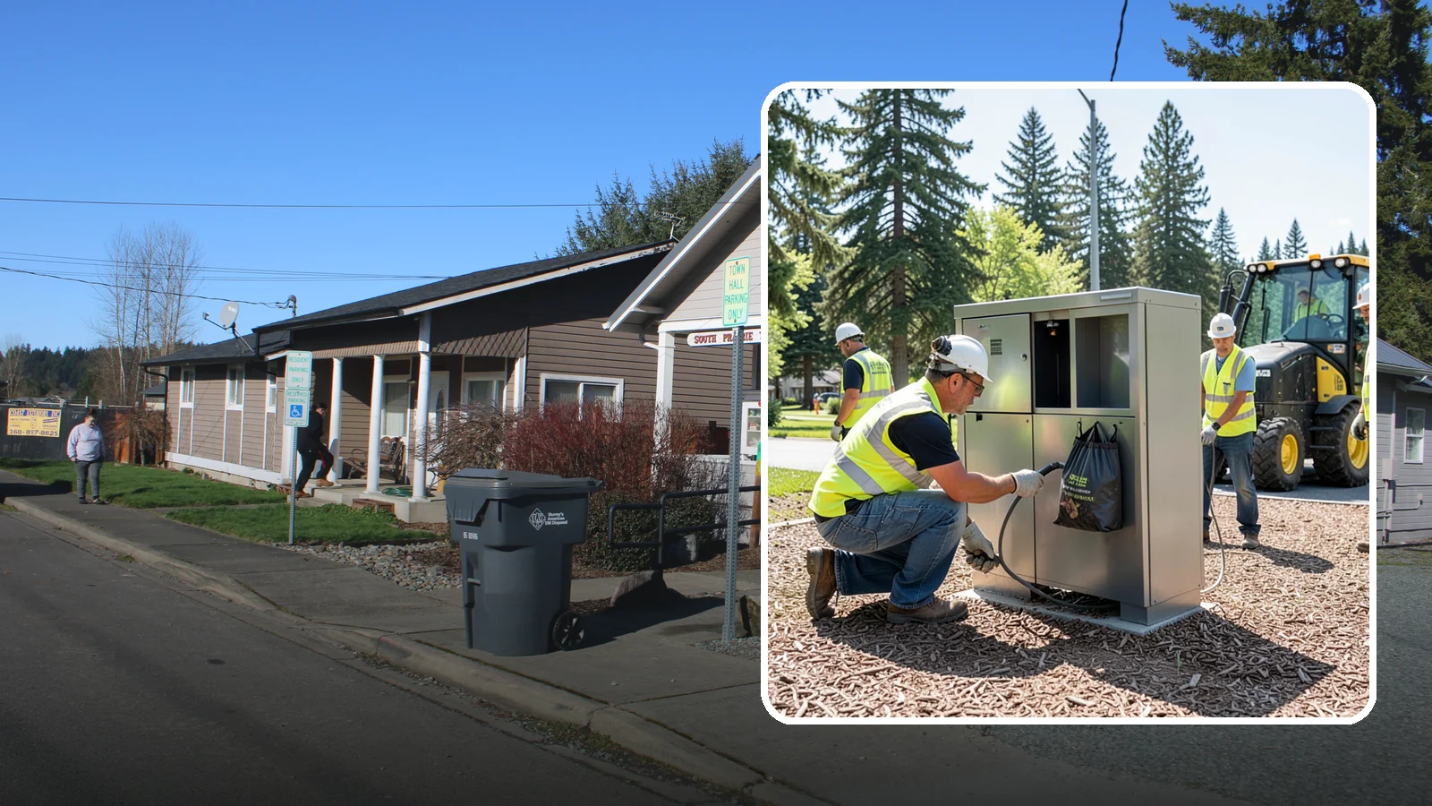 Pet Waste Station Installation in South Prairie, Pierce County, WA - We install pet waste stations with bag dispensers and anchored receptacles along trails and in parks.