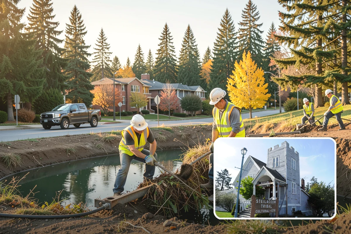 Pet Waste Station Installation in Steilacoom, Pierce County, WA - Improves cleanliness and reduces pet-waste stormwater pollution