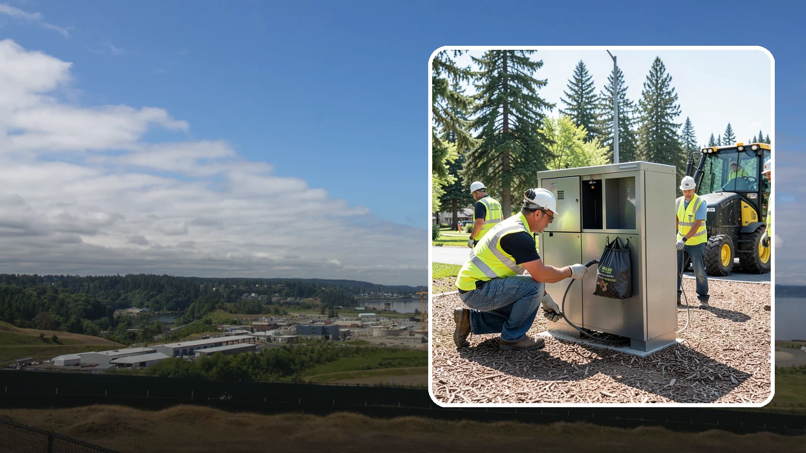 Pet Waste Station Installation in University Place, Pierce County, WA - We install pet waste stations with bag dispensers and anchored receptacles along trails and in parks.