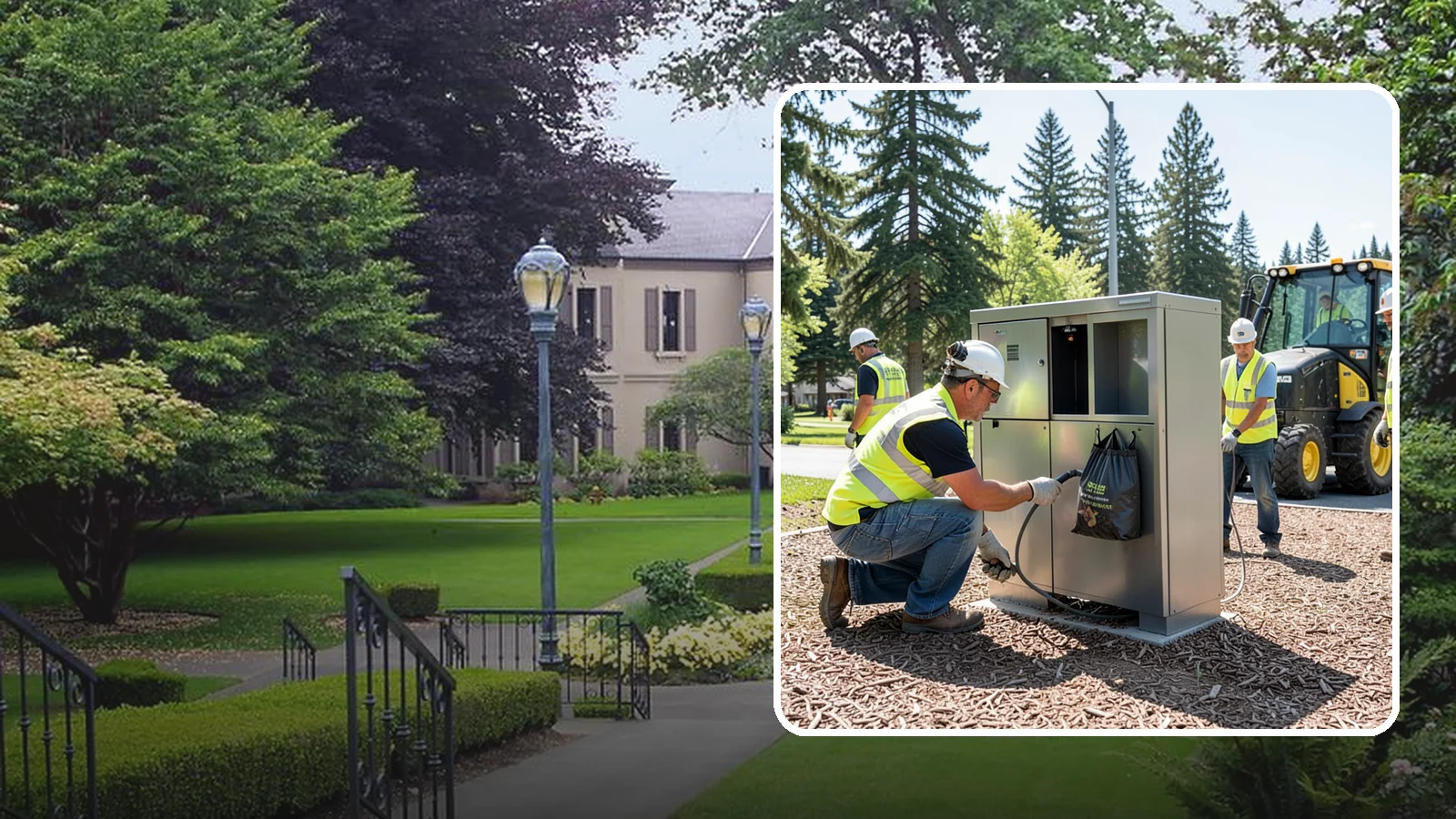 Pet Waste Station Installation in Woodinville, King County, WA - We install pet waste stations with bag dispensers and anchored receptacles along trails and in parks.