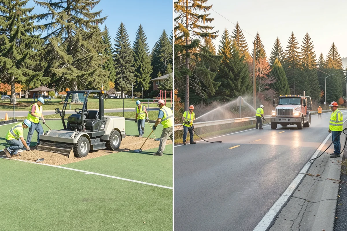 Pickleball Court Maintenance in Issaquah, King County, WA - Assess surface condition, drainage, net posts, and line visibility
