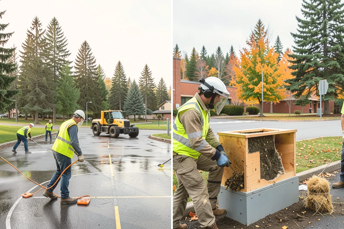 Pickleball Court Maintenance in Lynnwood, Snohomish County, WA - Assess surface condition, drainage, net posts, and line visibility