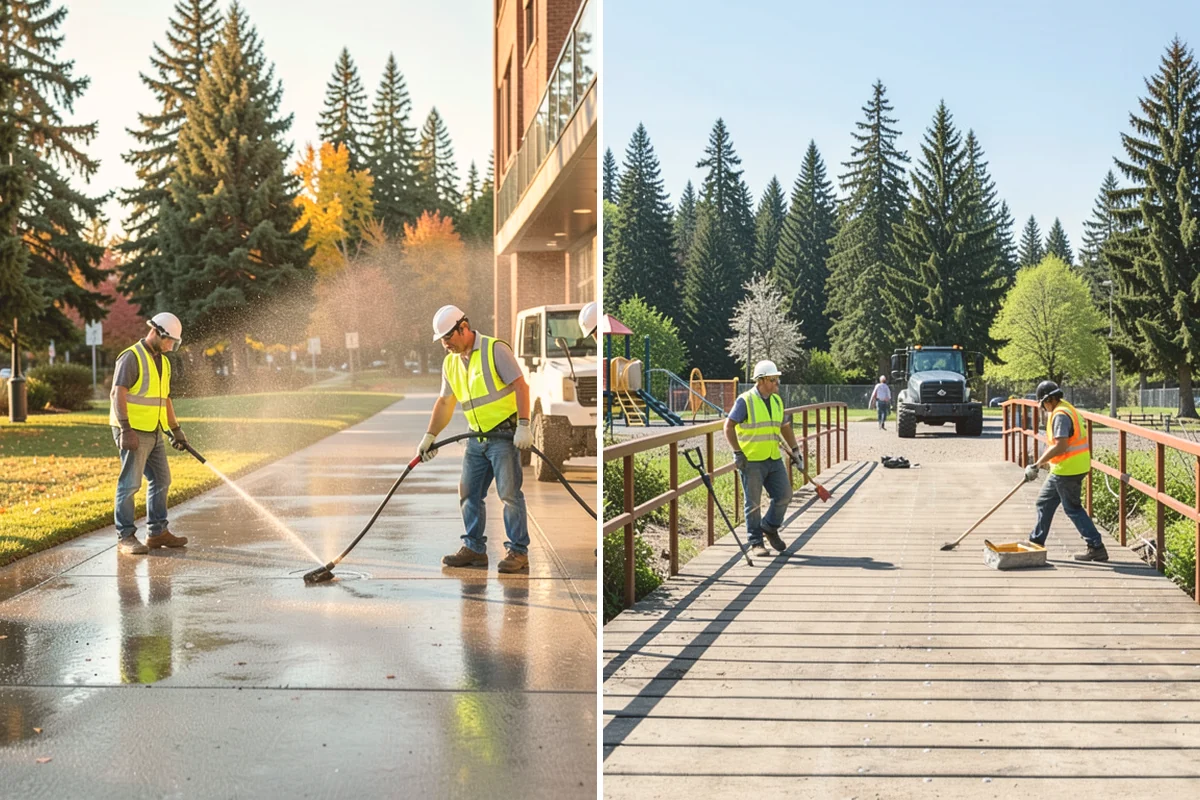 Pickleball Court Maintenance in Newcastle, King County, WA - Assess surface condition, drainage, net posts, and line visibility