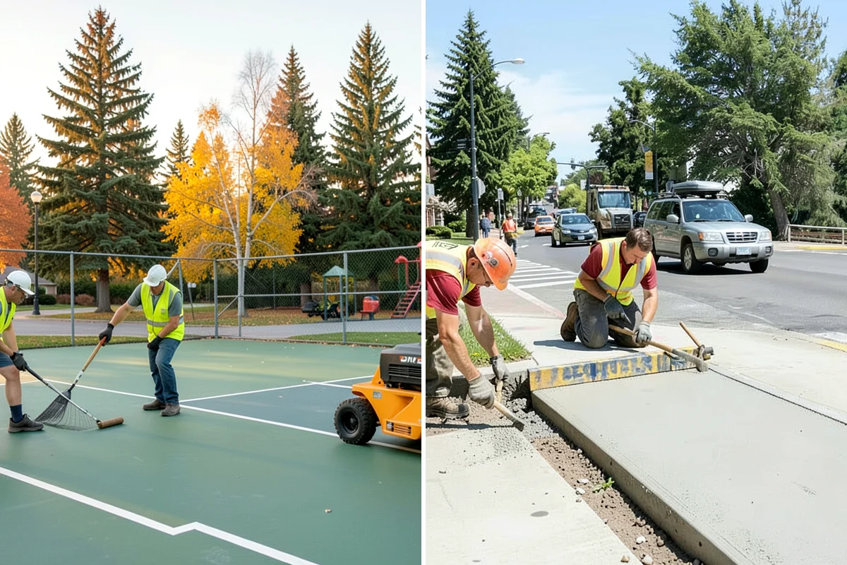 Pickleball Court Maintenance in Puyallup, Pierce County, WA - Assess surface condition, drainage, net posts, and line visibility