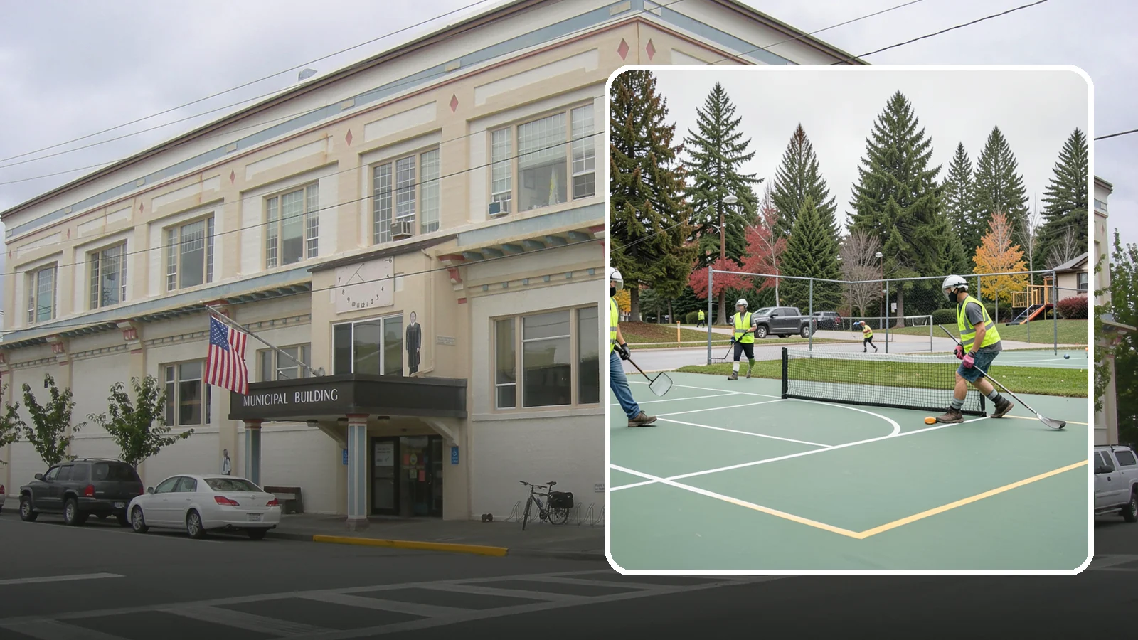 Pickleball Line Conversion in Anacortes, Skagit County, WA - Pickleball line conversion that adds regulation courts to existing tennis and multi-use surfaces for growing public demand.