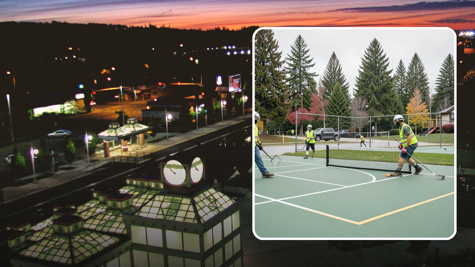 Pickleball Line Conversion in Auburn, King County, WA - Pickleball line conversion that adds regulation courts to existing tennis and multi-use surfaces for growing public demand.