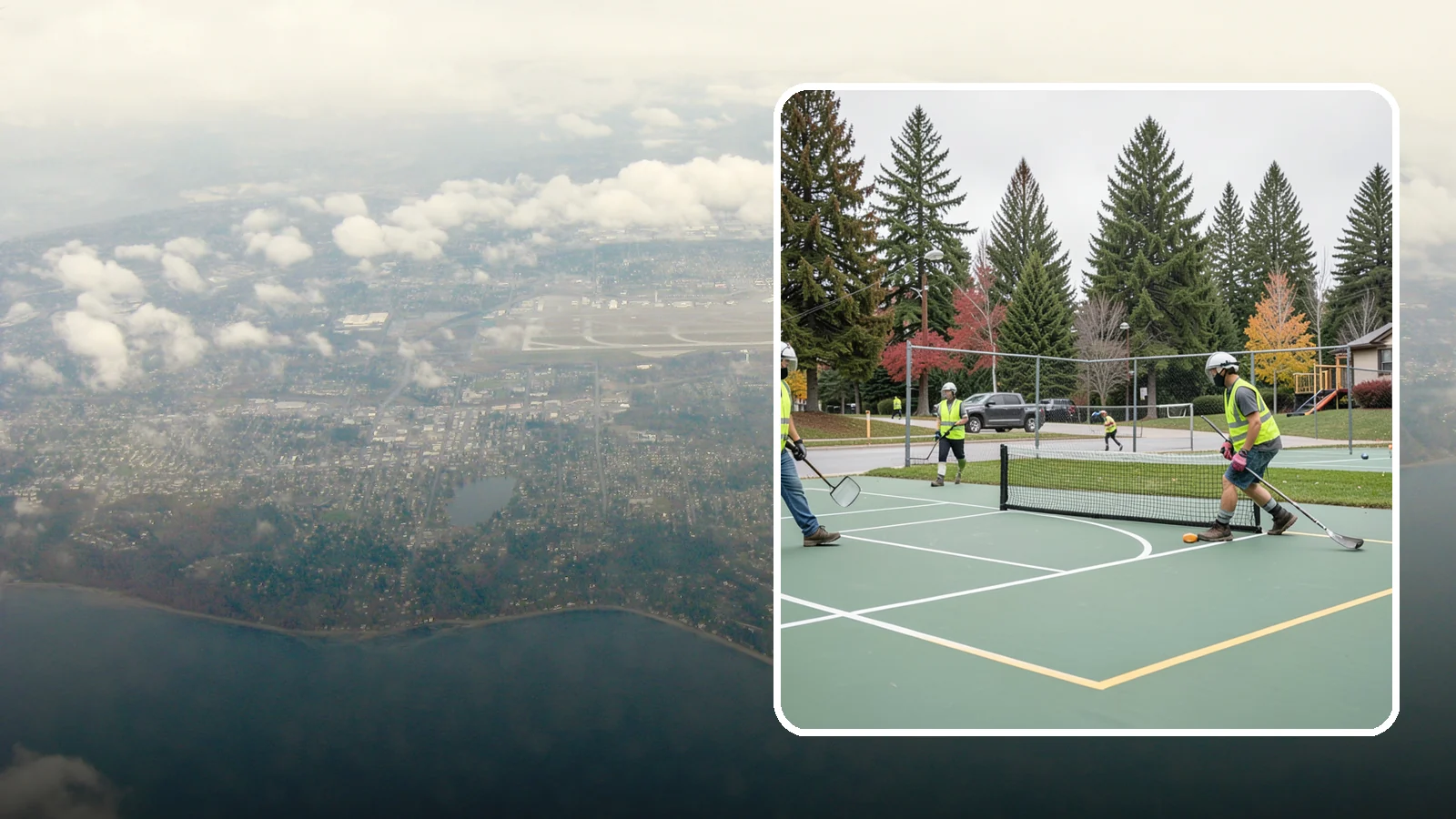 Pickleball Line Conversion in Burien, King County, WA - Pickleball line conversion that adds regulation courts to existing tennis and multi-use surfaces for growing public demand.