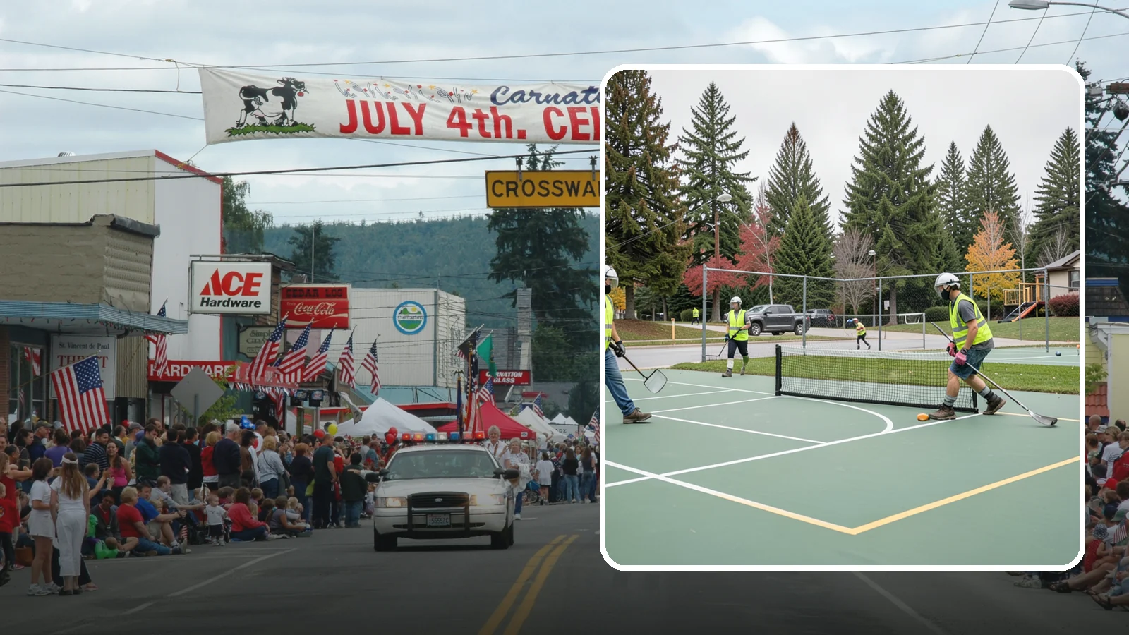 Pickleball Line Conversion in Carnation, King County, WA - Pickleball line conversion that adds regulation courts to existing tennis and multi-use surfaces for growing public demand.