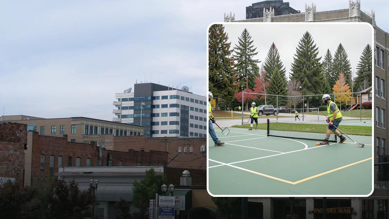 Pickleball Line Conversion in Everett, Snohomish County, WA - Pickleball line conversion that adds regulation courts to existing tennis and multi-use surfaces for growing public demand.