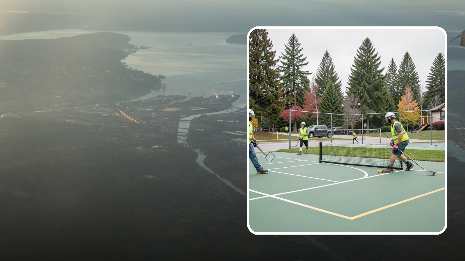 Pickleball Line Conversion in Fife, Pierce County, WA - Pickleball line conversion that adds regulation courts to existing tennis and multi-use surfaces for growing public demand.