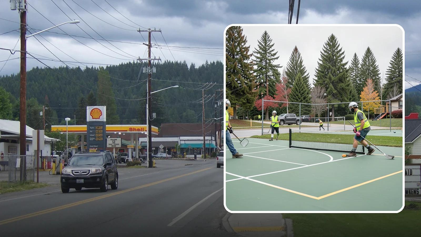 Pickleball Line Conversion in Granite Falls, Snohomish County, WA - Pickleball line conversion that adds regulation courts to existing tennis and multi-use surfaces for growing public demand.