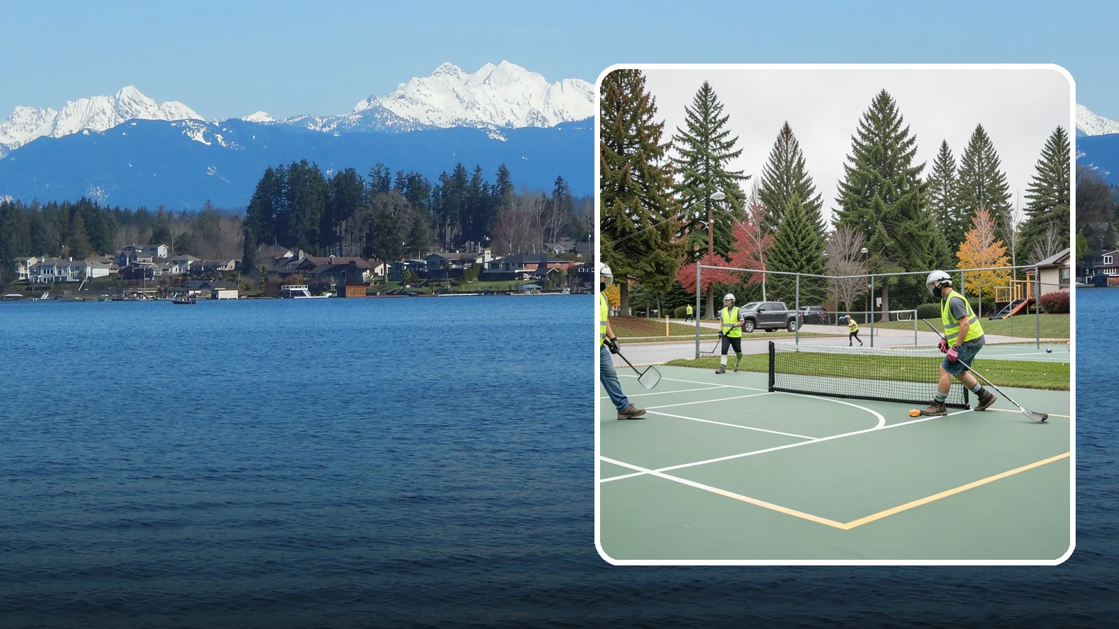 Pickleball Line Conversion in Lake Stevens, Snohomish County, WA - Pickleball line conversion that adds regulation courts to existing tennis and multi-use surfaces for growing public demand.