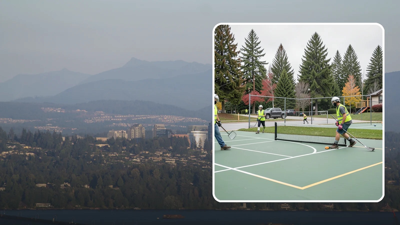 Pickleball Line Conversion in Medina, King County, WA - Pickleball line conversion that adds regulation courts to existing tennis and multi-use surfaces for growing public demand.