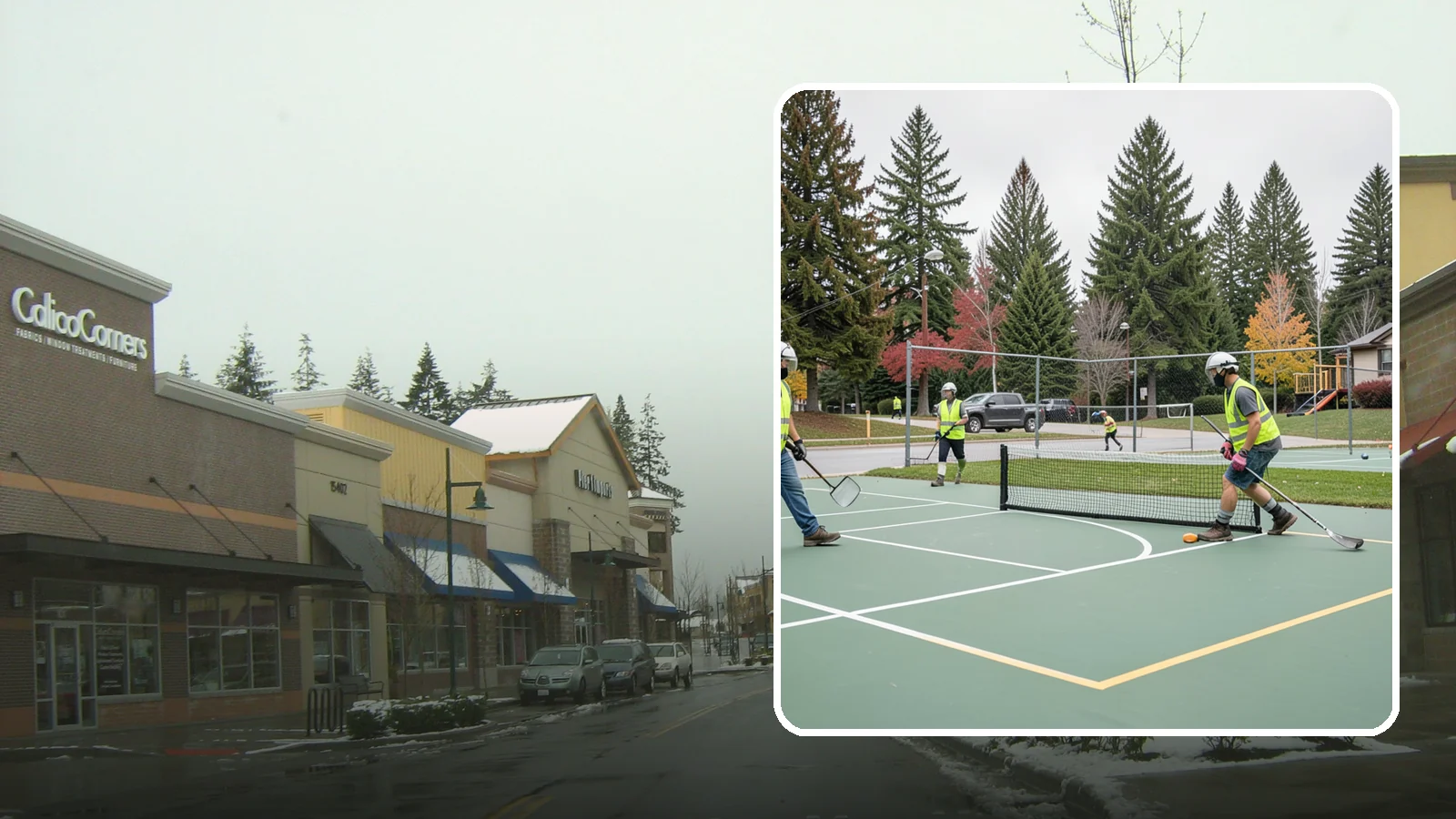 Pickleball Line Conversion in Mill Creek, Snohomish County, WA - Pickleball line conversion that adds regulation courts to existing tennis and multi-use surfaces for growing public demand.