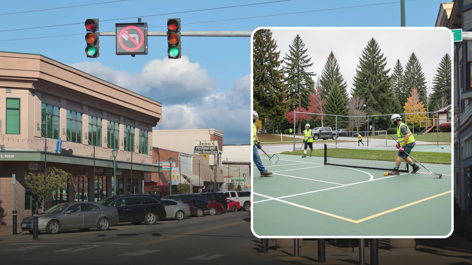 Pickleball Line Conversion in Monroe, Snohomish County, WA - Pickleball line conversion that adds regulation courts to existing tennis and multi-use surfaces for growing public demand.