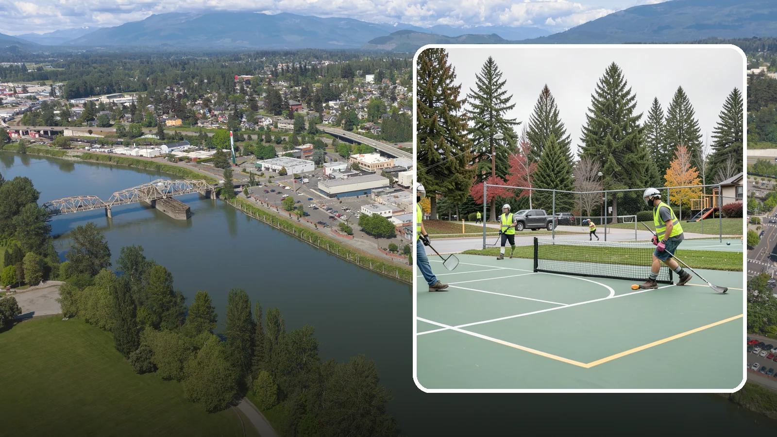 Pickleball Line Conversion in Mount Vernon, Skagit County, WA - Pickleball line conversion that adds regulation courts to existing tennis and multi-use surfaces for growing public demand.