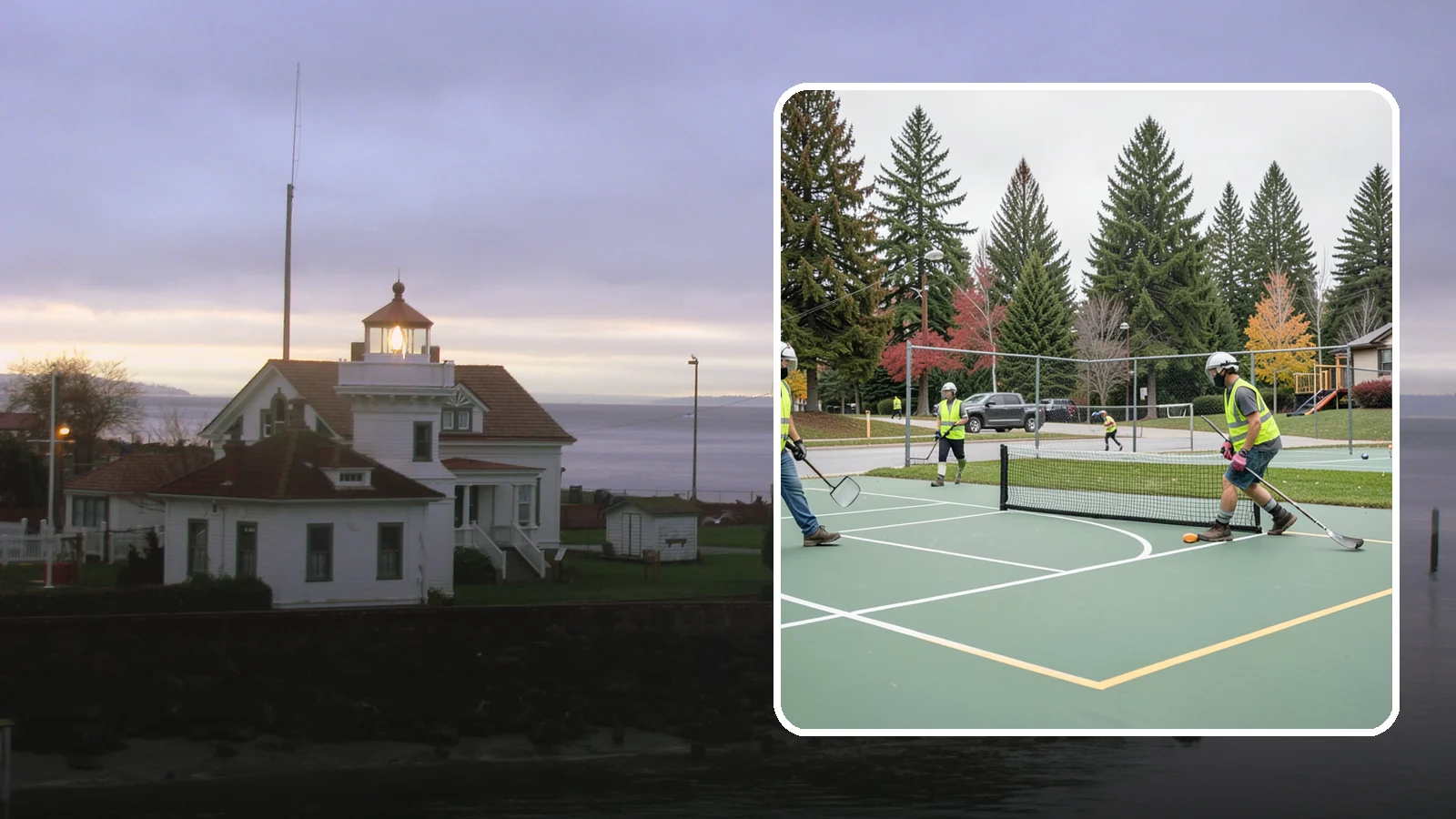 Pickleball Line Conversion in Mukilteo, Snohomish County, WA - Pickleball line conversion that adds regulation courts to existing tennis and multi-use surfaces for growing public demand.