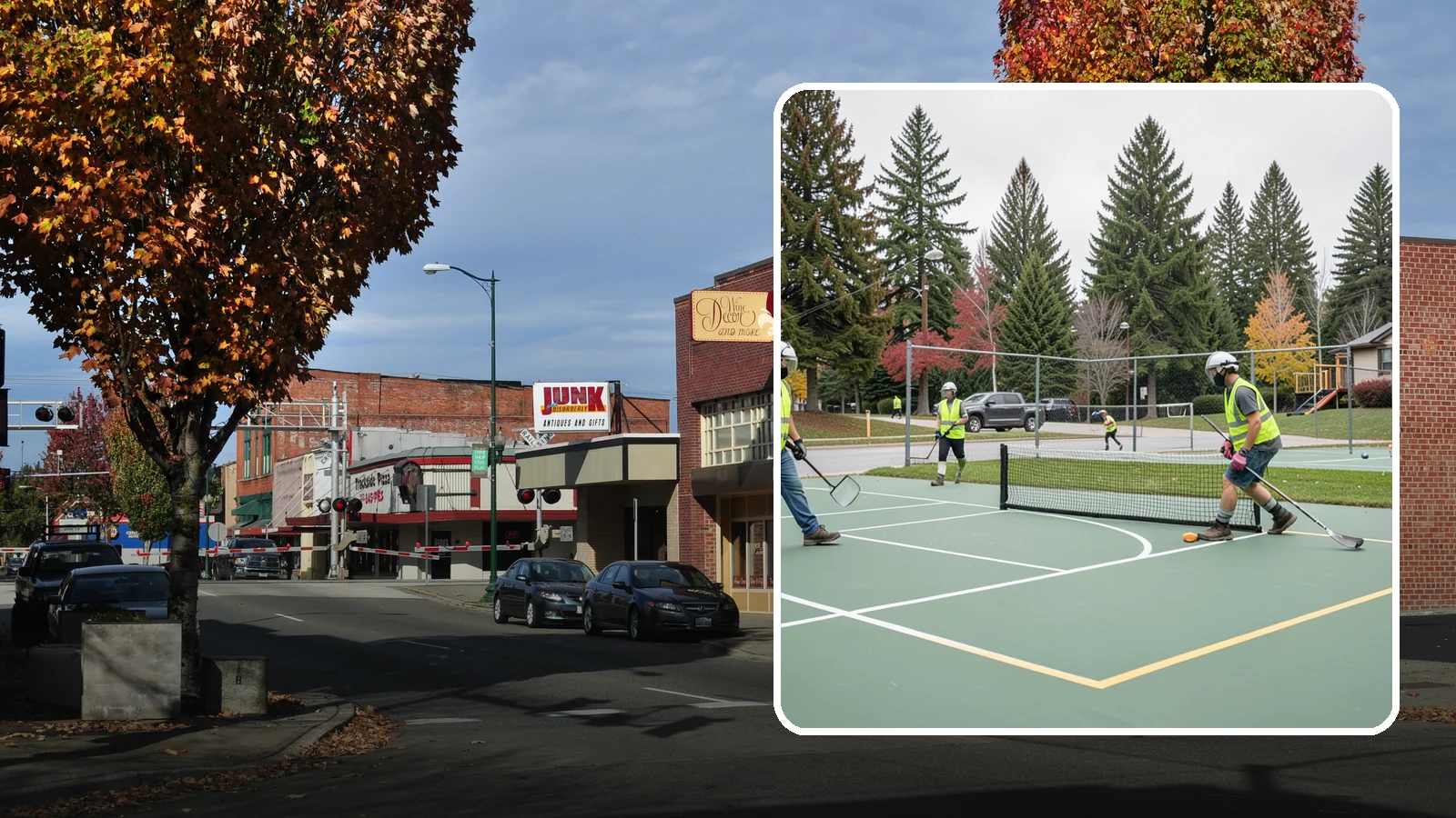 Pickleball Line Conversion in Puyallup, Pierce County, WA - Pickleball line conversion that adds regulation courts to existing tennis and multi-use surfaces for growing public demand.
