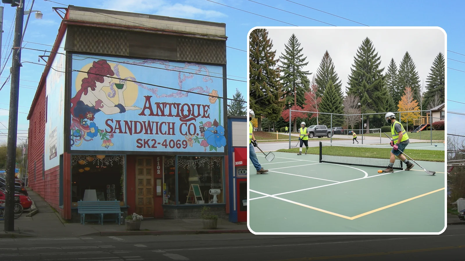 Pickleball Line Conversion in Ruston, Pierce County, WA - Pickleball line conversion that adds regulation courts to existing tennis and multi-use surfaces for growing public demand.