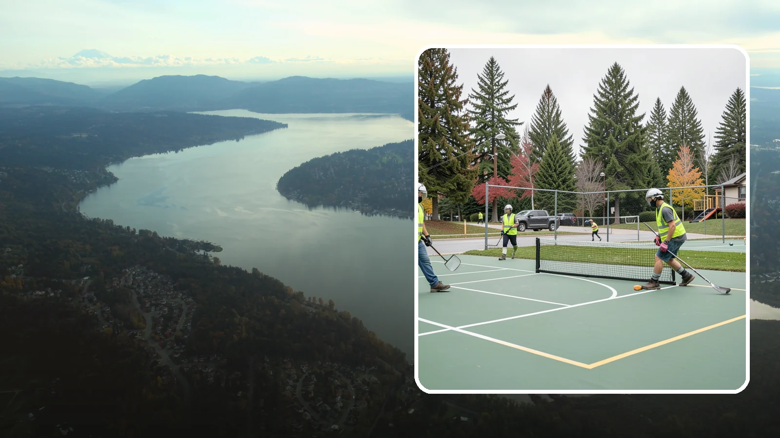 Pickleball Line Conversion in Sammamish, King County, WA - Pickleball line conversion that adds regulation courts to existing tennis and multi-use surfaces for growing public demand.
