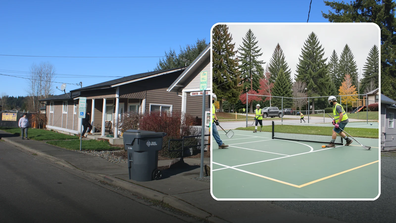 Pickleball Line Conversion in South Prairie, Pierce County, WA - Pickleball line conversion that adds regulation courts to existing tennis and multi-use surfaces for growing public demand.