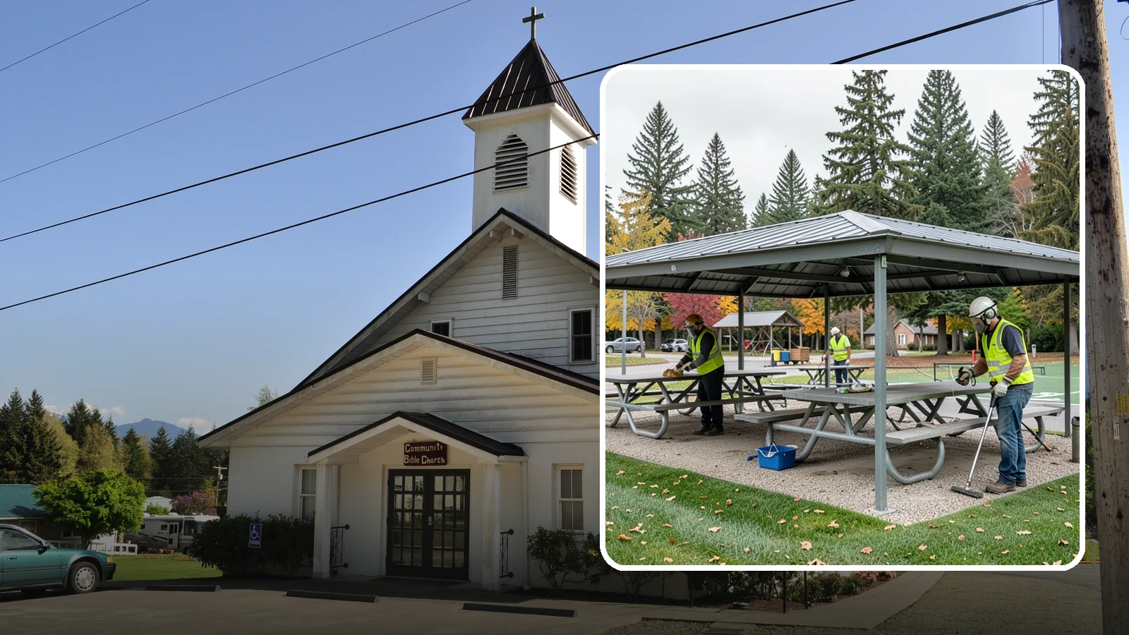 Picnic Shelter Cleaning in Concrete, Skagit County, WA - Deep cleaning of picnic shelters and tables that keeps reservable gathering spaces sanitary and ready to use.