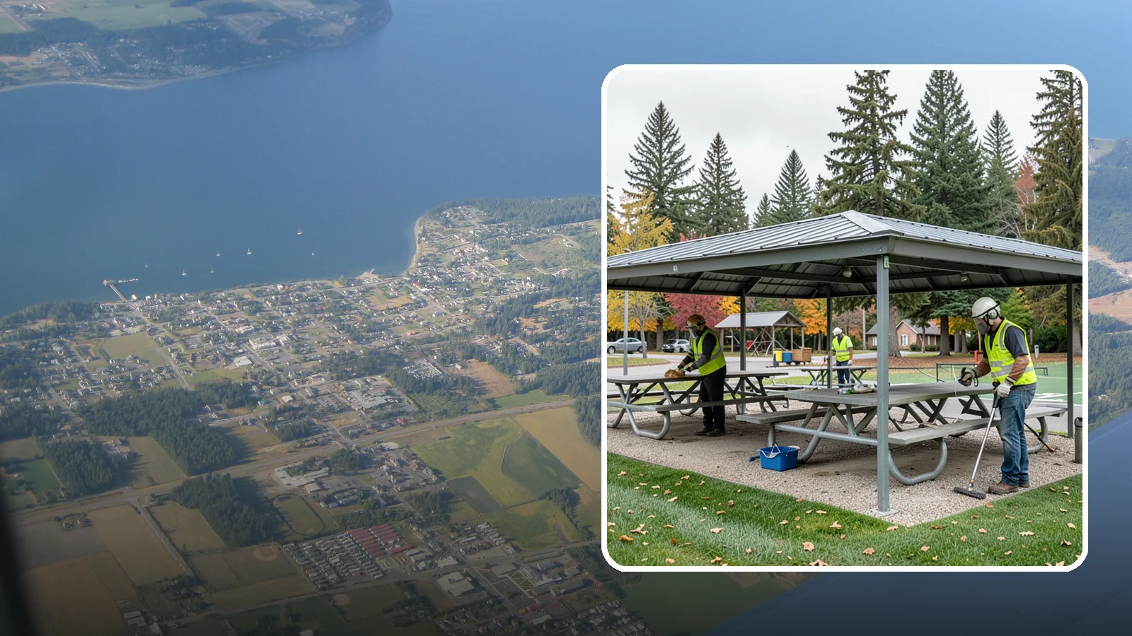 Picnic Shelter Cleaning in Coupeville, Island County, WA - Deep cleaning of picnic shelters and tables that keeps reservable gathering spaces sanitary and ready to use.