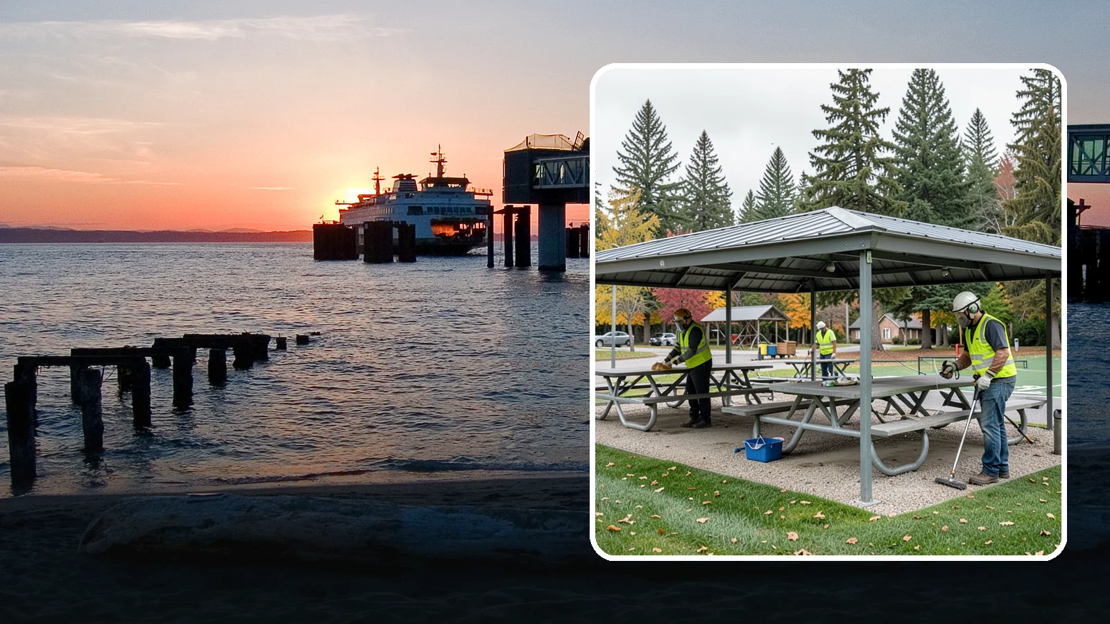 Picnic Shelter Cleaning in Edmonds, Snohomish County, WA - Deep cleaning of picnic shelters and tables that keeps reservable gathering spaces sanitary and ready to use.