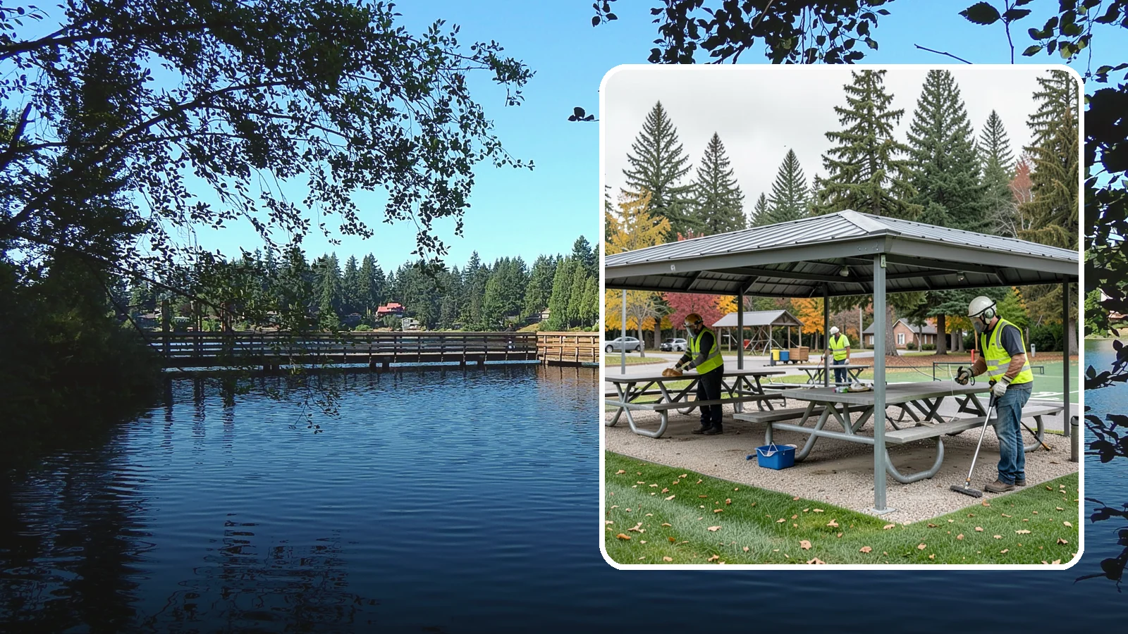 Picnic Shelter Cleaning in Federal Way, King County, WA - Deep cleaning of picnic shelters and tables that keeps reservable gathering spaces sanitary and ready to use.
