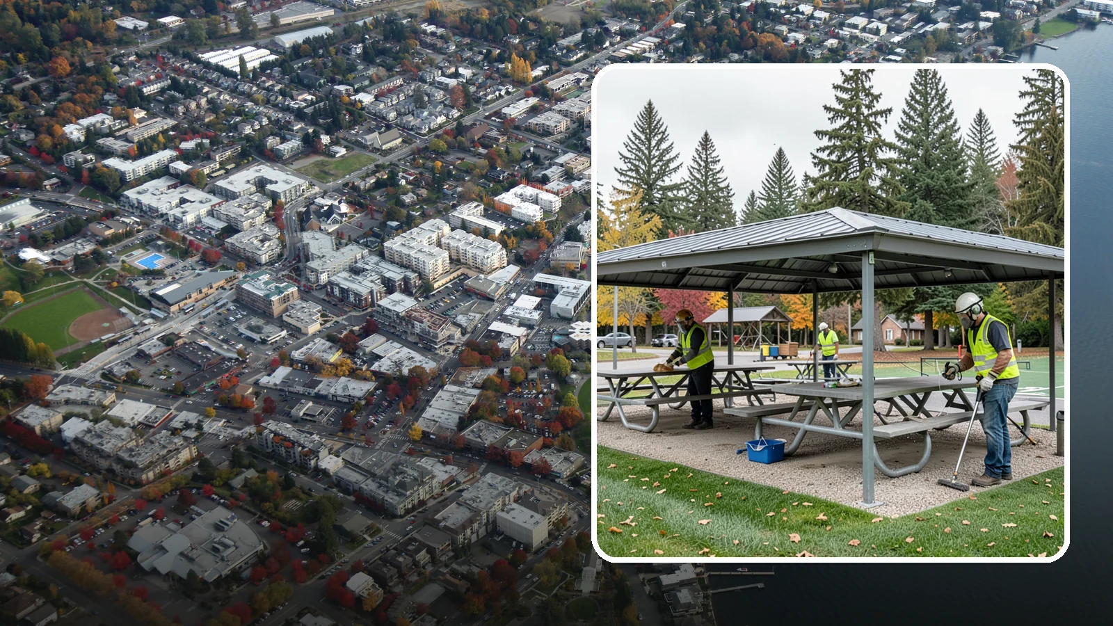 Picnic Shelter Cleaning in Kirkland, King County, WA - Deep cleaning of picnic shelters and tables that keeps reservable gathering spaces sanitary and ready to use.