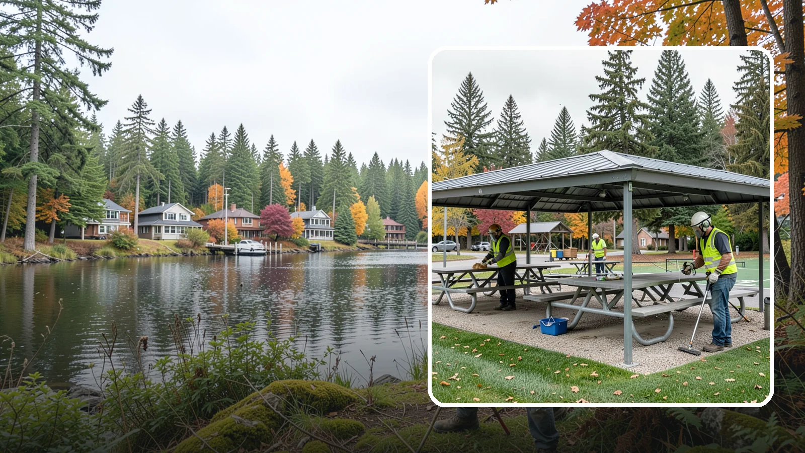 Picnic Shelter Cleaning in La Conner, Skagit County, WA - Deep cleaning of picnic shelters and tables that keeps reservable gathering spaces sanitary and ready to use.