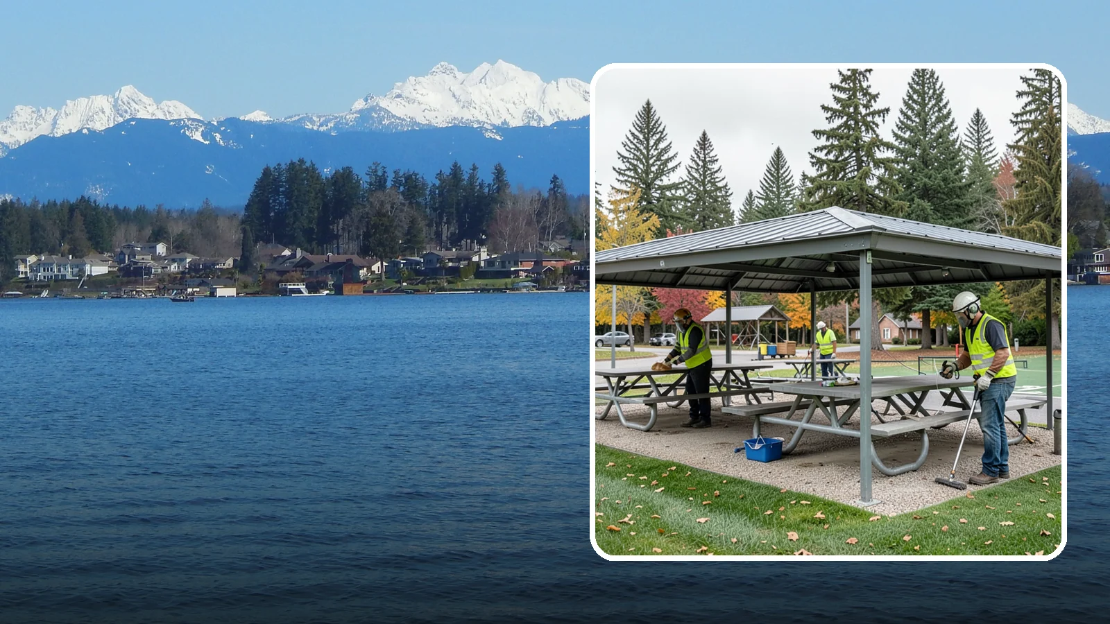 Picnic Shelter Cleaning in Lake Stevens, Snohomish County, WA - Deep cleaning of picnic shelters and tables that keeps reservable gathering spaces sanitary and ready to use.