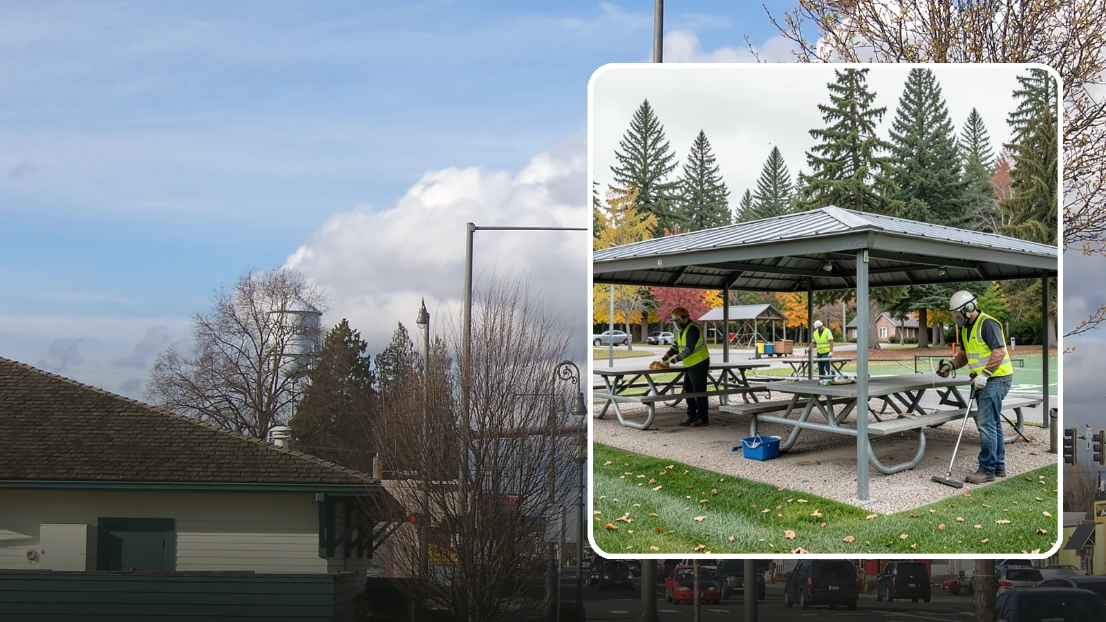 Picnic Shelter Cleaning in Marysville, Snohomish County, WA - Deep cleaning of picnic shelters and tables that keeps reservable gathering spaces sanitary and ready to use.