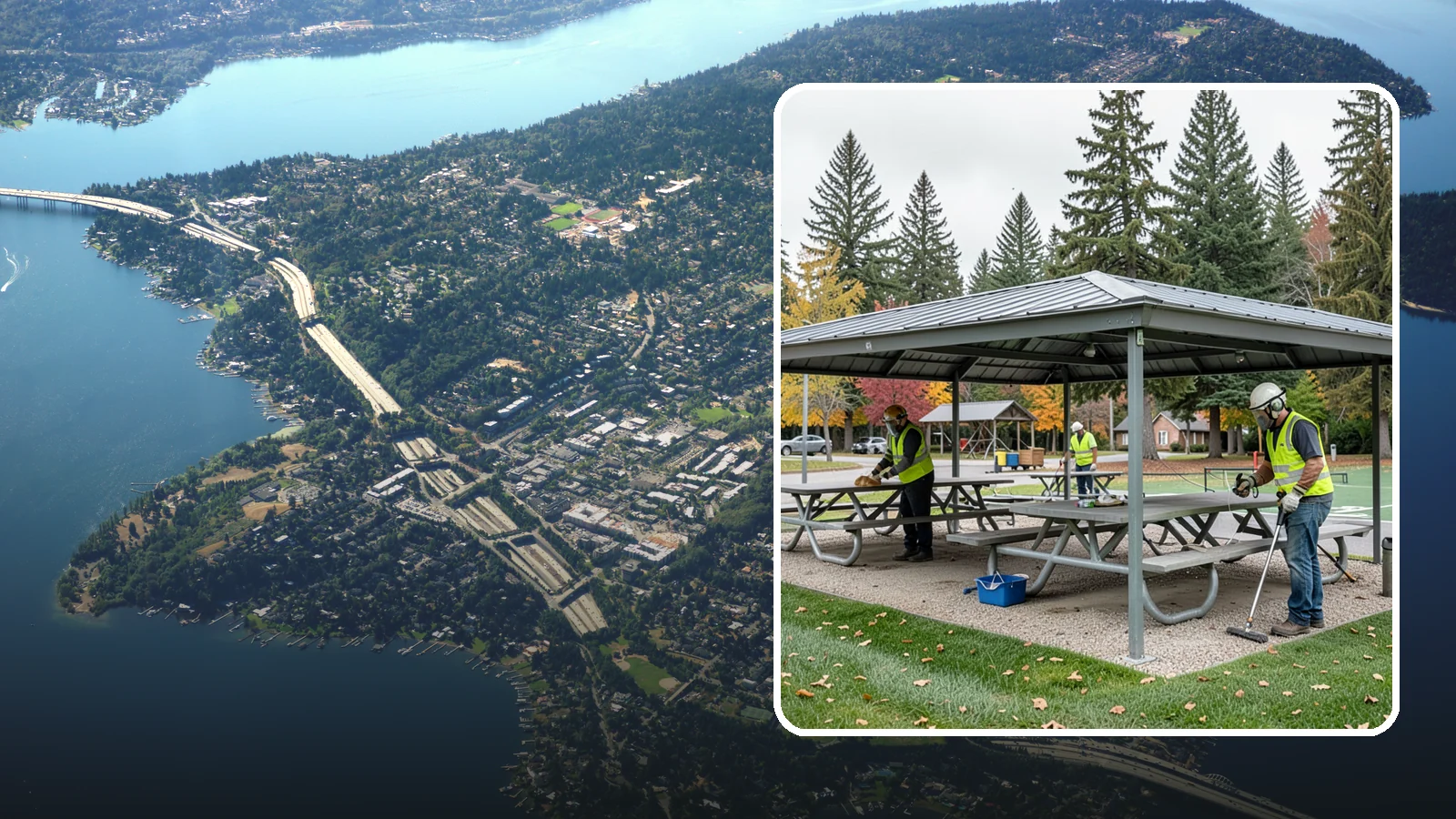 Picnic Shelter Cleaning in Mercer Island, King County, WA - Deep cleaning of picnic shelters and tables that keeps reservable gathering spaces sanitary and ready to use.
