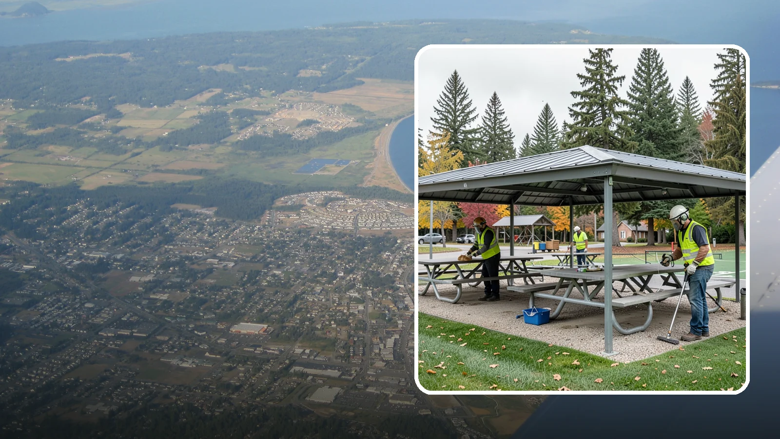 Picnic Shelter Cleaning in Oak Harbor, Island County, WA - Deep cleaning of picnic shelters and tables that keeps reservable gathering spaces sanitary and ready to use.