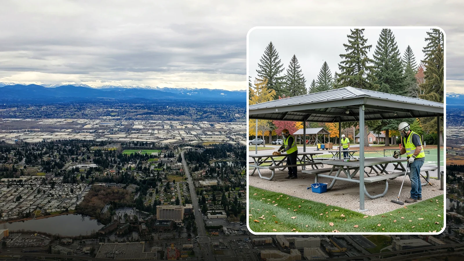 Picnic Shelter Cleaning in SeaTac, King County, WA - Deep cleaning of picnic shelters and tables that keeps reservable gathering spaces sanitary and ready to use.