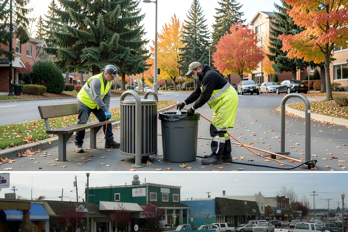 Picnic Shelter Cleaning in Stanwood, Snohomish County, WA - Cleaning demand peaks during the spring-through-fall reservation season, with lighter service in winter.