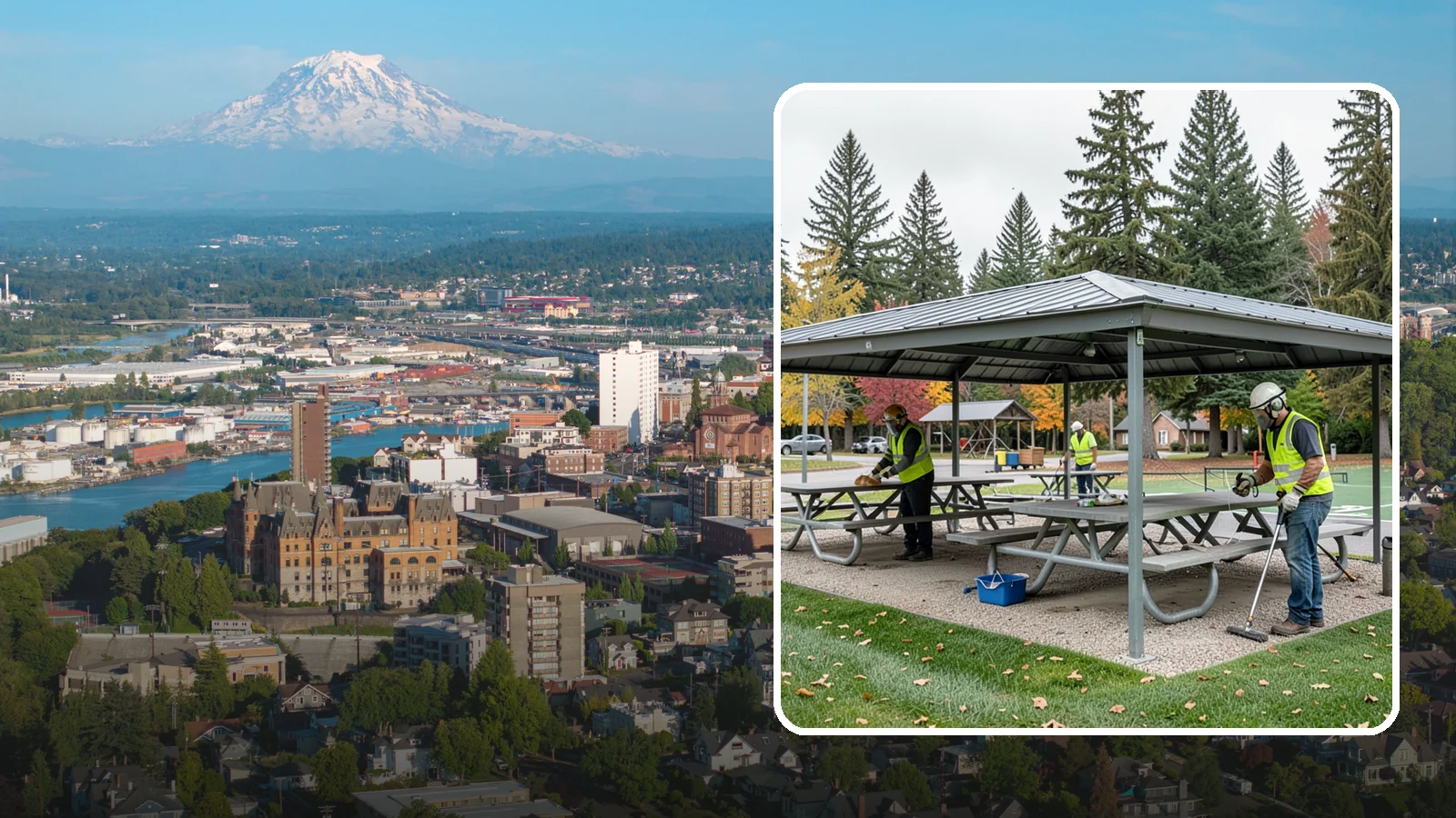 Picnic Shelter Cleaning in Tacoma, Pierce County, WA - Deep cleaning of picnic shelters and tables that keeps reservable gathering spaces sanitary and ready to use.