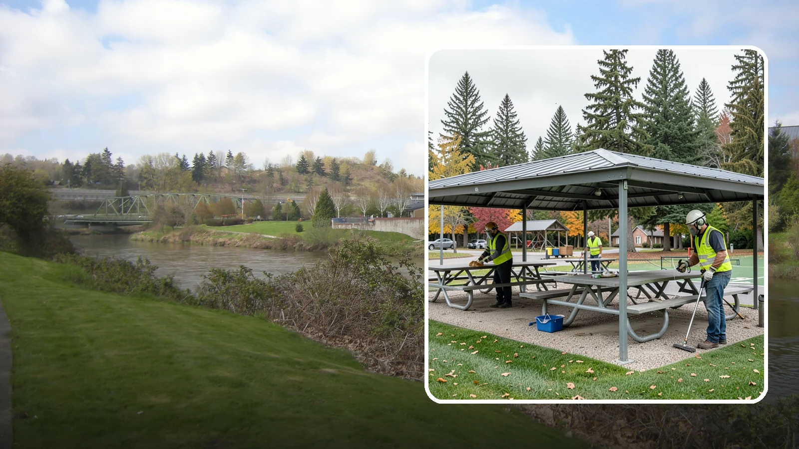 Picnic Shelter Cleaning in Tukwila, King County, WA - Deep cleaning of picnic shelters and tables that keeps reservable gathering spaces sanitary and ready to use.