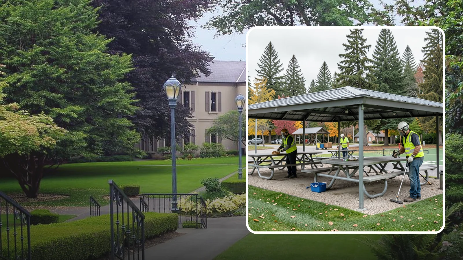 Picnic Shelter Cleaning in Woodinville, King County, WA - Deep cleaning of picnic shelters and tables that keeps reservable gathering spaces sanitary and ready to use.