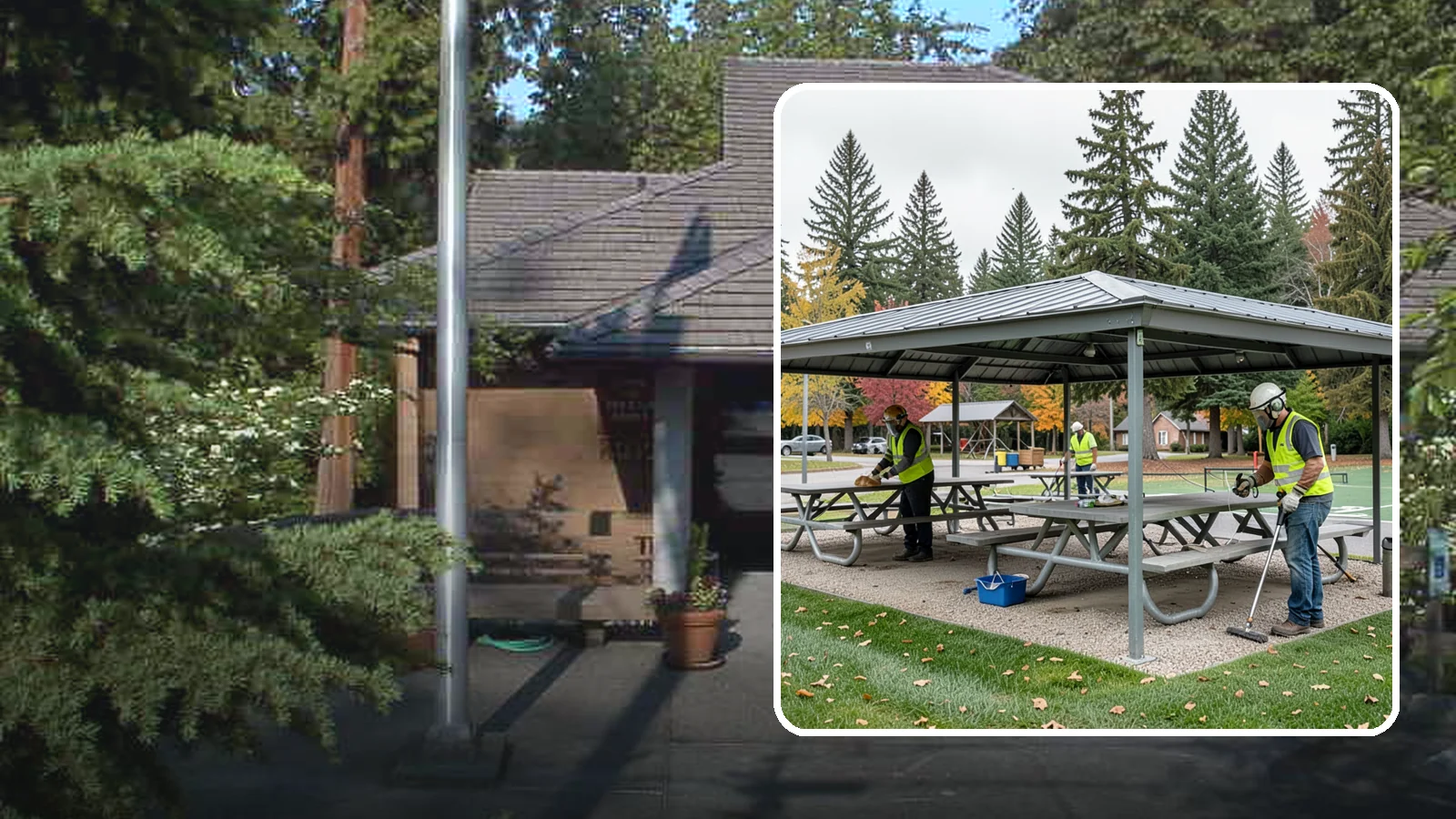 Picnic Shelter Cleaning in Yarrow Point, King County, WA - Deep cleaning of picnic shelters and tables that keeps reservable gathering spaces sanitary and ready to use.