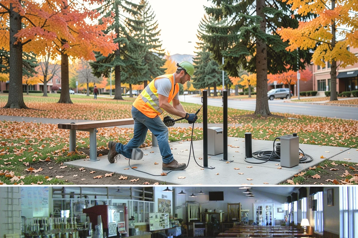 Picnic Table Installation in Black Diamond, King County, WA - In-ground and pad installs favor drier months, while surface-mounted or portable tables can be placed ahead of the summer day-use...