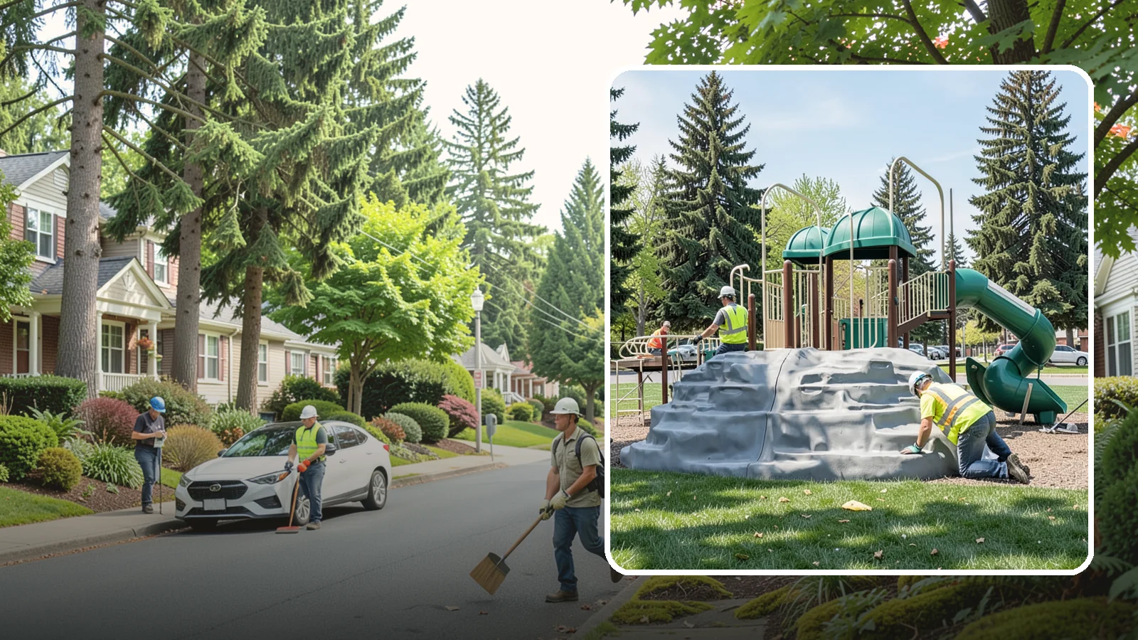 Playground Equipment Installation in Beaux Arts Village, King County, WA - Installation of playground structures to CPSC and ASTM safety standards with certified inspection at turnover.
