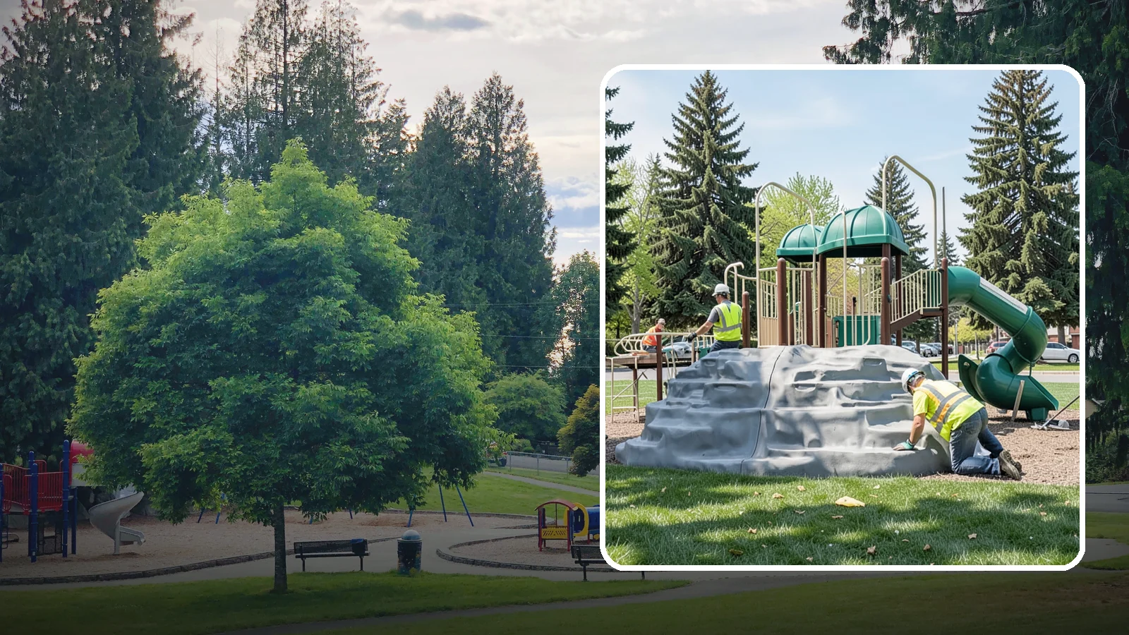 Playground Equipment Installation in Bonney Lake, Pierce County, WA - Installation of playground structures to CPSC and ASTM safety standards with certified inspection at turnover.