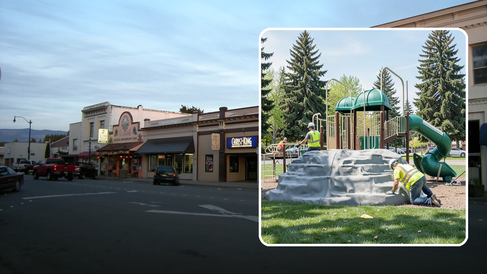 Playground Equipment Installation in Burlington, Skagit County, WA - Installation of playground structures to CPSC and ASTM safety standards with certified inspection at turnover.